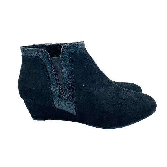 Croft & Barrow Women's Shoes Size 9.5 Wide Black Ortholite Eco Ankle Booties Zip - Picture 1 of 11